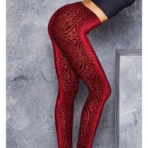 BLACKMILK Burned Velvet wine leggings